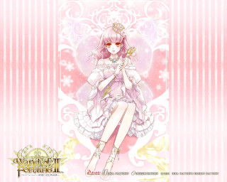 Girl pink dress flower background - a white border free wallpaper