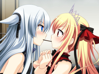 Anime girls kissing room window - the wall free wallpaper for desktop