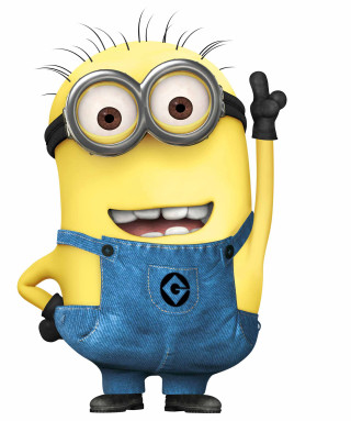 Cartoon minion glasses arms up - a pair of glasses free wallpaper