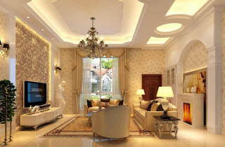 Living room chandelier fireplace centerpiece - a living room free wallpaper