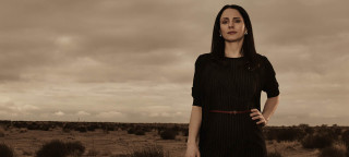 Woman desert cloudy sky landscape - a desert free wallpaper