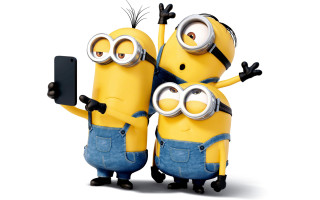 Minions arms up cellphone holding - selfie free wallpaper