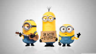 Minions holding sign guitar not - im free wallpaper for desktop