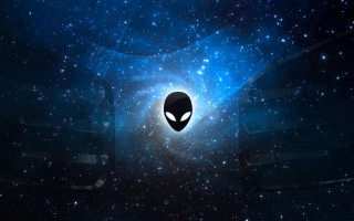 Alien head space stars black - a black hole in the center free wallpaper
