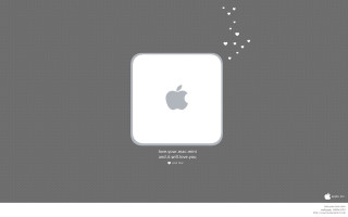 White apple logo hearts flying - back end free wallpaper