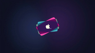 Computer apple logo purple background - a blue triangle free wallpaper