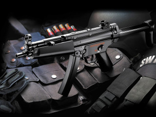 Gun items table black background - viennese actionism free wallpaper