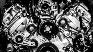 Car engine closeup gear black - mechanical free wallpaper