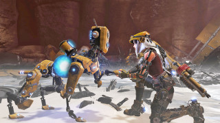 Robots desert rocks snow group - a desert area free wallpaper