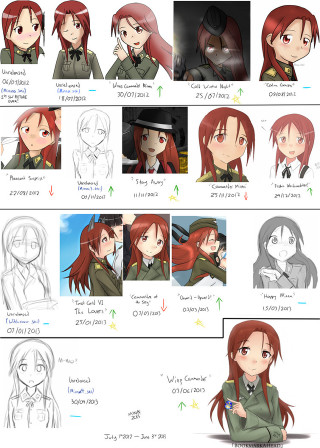 Anime character expressions illustration expressions - a detailed drawing free wallpaper for mobile