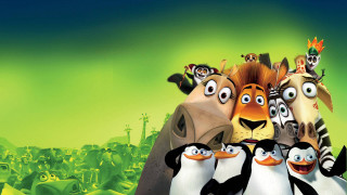 Penguins lion cartoon scene green - a green sky free wallpaper for desktop