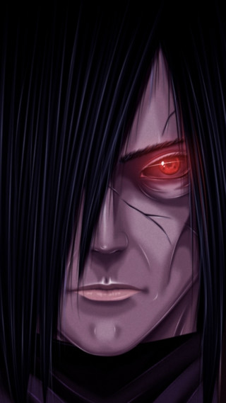 Man red eyed black hair - a black tie free wallpaper for mobile