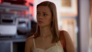 Woman white top looking distance - a handbag free wallpaper