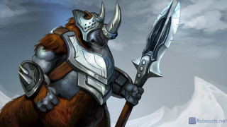 Cartoon man armor sword giant - horn and horns free wallpaper