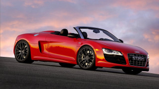 Red sports car parked road 4 - convertible free wallpaper