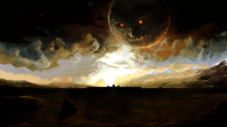 Strange creature sky large head 2 - strange free wallpaper for desktop