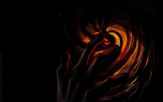 Hand red eye black background 2 - a swirl free wallpaper