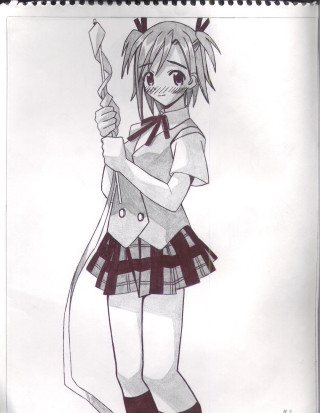 Girl sword skirt head drawing - manga and anime 1 9 9 9 free wallpaper for mobile