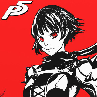 Woman sword red eyes drawing - digital art free wallpaper for tablet