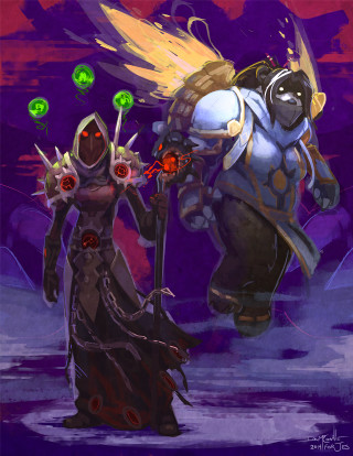 Couple people purple background green - free halloween wallpaper for mobile