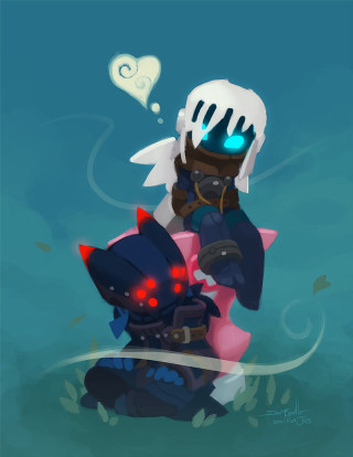 Cartoon character cat heart shaped - dust free wallpaper for mobile