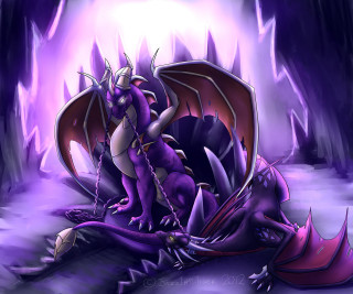 Purple dragon cave ice snow - daarken free wallpaper