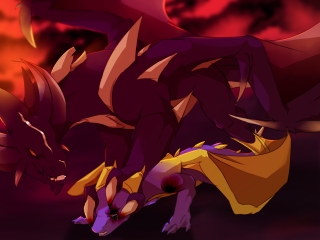 Cartoon dragon yellow tail red - a yellow tail free wallpaper