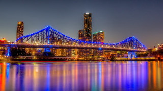 Bridge water city night lights 16 - andrew law free wallpaper