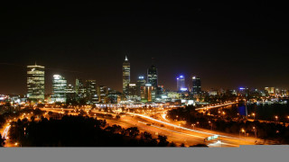 City skyline night lights traffic 3 - albert namatjira free wallpaper