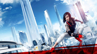 Woman futuristic city red white - a futuristic background free wallpaper