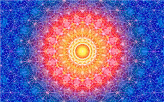 Colorful abstract flower life star - sacred free wallpaper