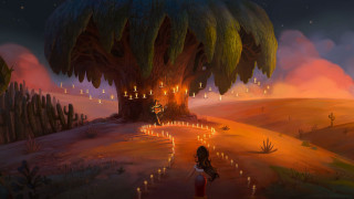 Woman tree candles man standing - alejandro burdisio free wallpaper for desktop