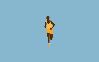 Man running yellow white shirt - vector curve free wallpaper