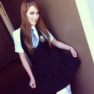 Woman school uniform posing hands 2 - her hip free wallpaper for tablet