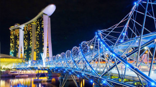 Bridge water night lights building 10 - adrian zingg free wallpaper
