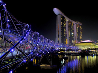 Bridge water lights building background - adrian zingg free wallpaper