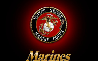 Marine emblem red background gold 2 - a marine emblem free wallpaper