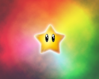 Yellow star with eyes colorful - a black outline free wallpaper
