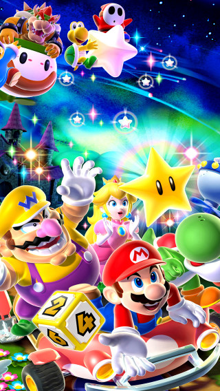Mario kart characters starry sky - free stars wallpaper