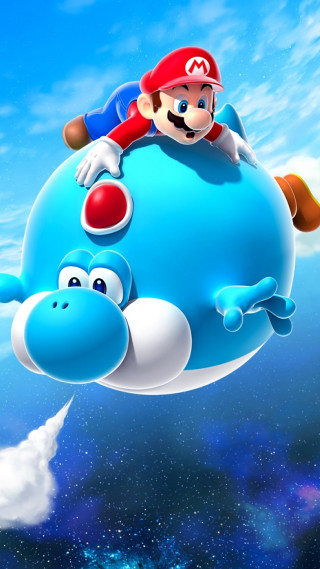 Mario bros flying sky mushroom - daryush shokof free wallpaper for mobile