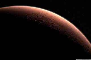 Red planet stars moon aurora - a red planet free wallpaper for desktop