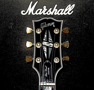 Guitar head marshall black background - back side free wallpaper for tablet