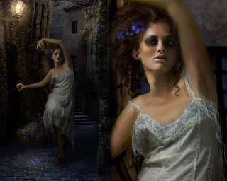 Woman white dress posing dark - bastien lecouffedeharme free wallpaper