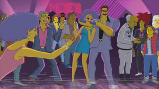 Cartoon dancing group neon lights - a cartoon of a group free wallpaper