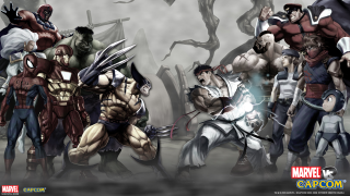 Avengers cartoon characters trees foggy - a cartoon style free wallpaper