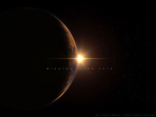 Sun bright dark sky planet - a star in the background free wallpaper