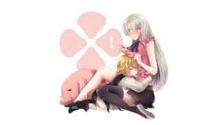 Woman sitting pig pink wallpaper - a cross free wallpaper for desktop