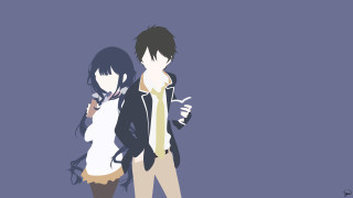 Couple people blue background black - a minimalist painting free wallpaper for desktop