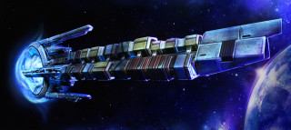 Space station planet background blue - a blue glow free wallpaper