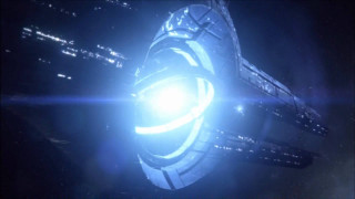 Futuristic space station light planet - mass effect free wallpaper for desktop
